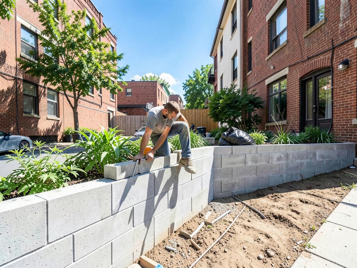 Masonry construction work