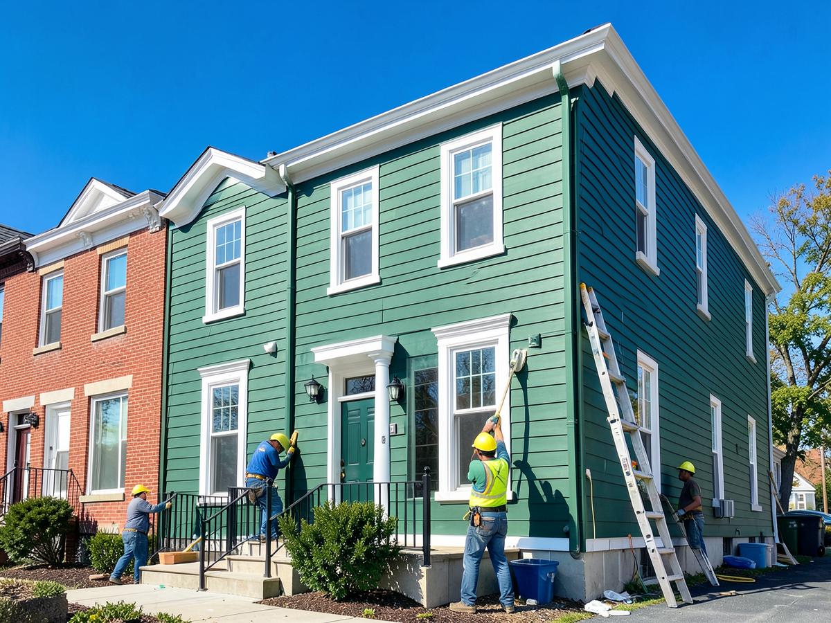 Siding construction work